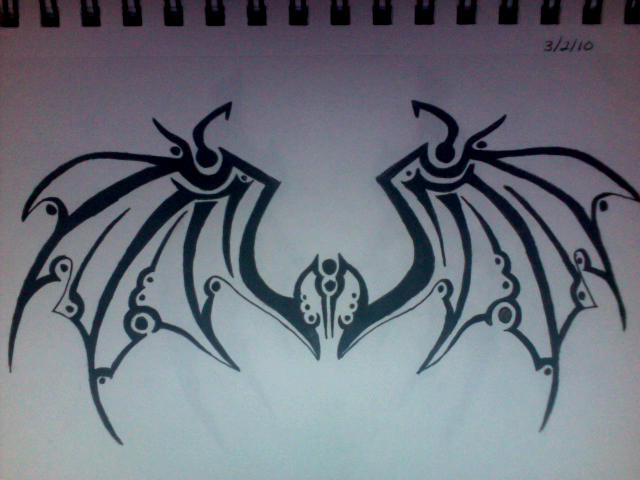 Bat wing tattoo that I have designed for one of my friends.